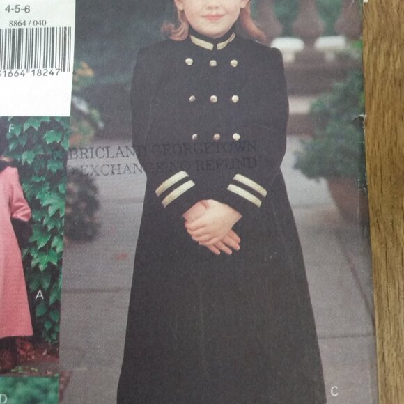 Vogue 8864 Sewing Pattern Girls Size 4-6 Long Coat and Tam Hat - Picture 3 of 16